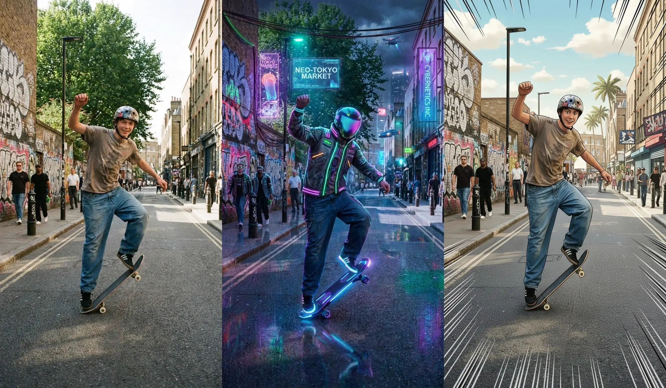 Switch among diverse artistic styles